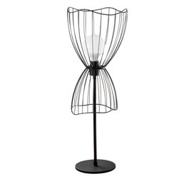 Opviq Zeyno - 5050 Lámpara de Mesa Negra de Metal